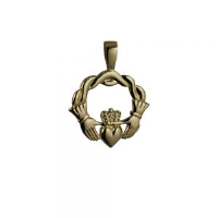 9ct 27x30mm Twisted cord top Claddagh Pendant