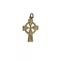 9ct 28x20mm hand engraved Celtic Cross