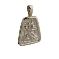 9ct 31x25mm tapered rectangle St Christopher Pendant with bail