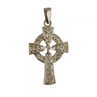 9ct 41x29mm embossed knot design Celtic Cross with bail