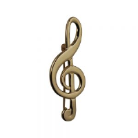 9ct 50x20mm G Clef Brooch