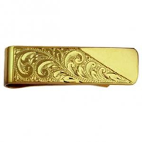 9ct 55x15mm hand engraved Money clip