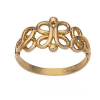 9ct Gold 10mm celtic style ladies Dress Ring Sizes J-Q