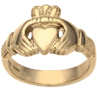 9ct Gold 14x26mm gents Claddagh Ring Sizes T-Z