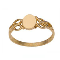 9ct Gold 7mm plain oval celtic style ladies Dress Ring Sizes J-Q