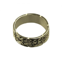 9ct Gold 8mm celtic Wedding Ring Sizes R-Z+1