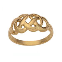 9ct Gold 8mm wide ladies celtic Dress Ring Sizes J-Q