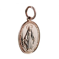 9ct rose 16x11mm Miraculous medal Pendant