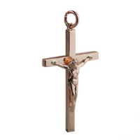 9ct rose 40x24mm Solid Block Crucifix Cross