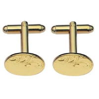 GP 12x17mm hand engraved oval swivel Cufflinks