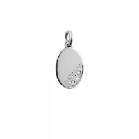 Sil 16x11mm hand engraved oval Disc