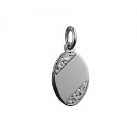 Sil 16x11mm hand engraved oval Disc