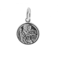 Silver 10mm round St Christoper Charm