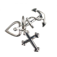 Silver 10x8mm Faith Hope and Charity Pendant or Charm