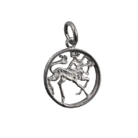 Silver 11mm round Sagittarius Zodiac Charm