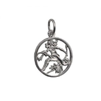 Silver 11mm round Virgo Zodiac Charm