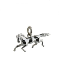 Silver 13x26mm Running horse Pendant