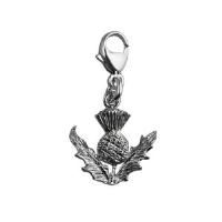 Silver 15mm Scotish Thistle Charm with a lobster catch