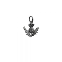Silver 15mm Scotish Thistle Pendant or Charm