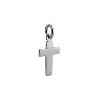 Silver 15x11mm plain flat latin Cross