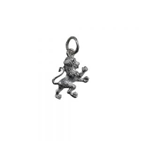 Silver 15x13mm Rampant Lion Pendant or Charm