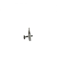 Silver 15x16mm Bi-plane Pendant or Charm