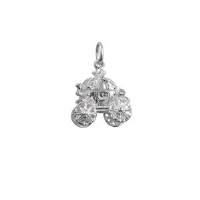 Silver 15x16mm moveable Cinderella coach Pendant or Charm