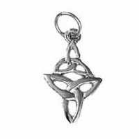 Silver 16x11mm double Celtic Trinity knot Pendant