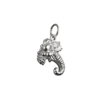 Silver 16x12mm Horn of plenty charm