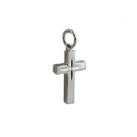 Silver 17x10mm diamond cut star Solid Block Cross