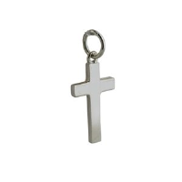 Silver 17x10mm Plain Solid Block Cross
