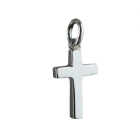 Silver 17x10mm Plain Solid Block Cross