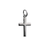 Silver 17x11mm plain milled edge latin Cross