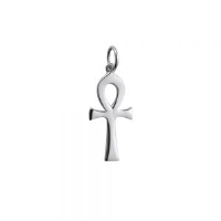 Silver 18x10mm Plain Solid Ankh Cross