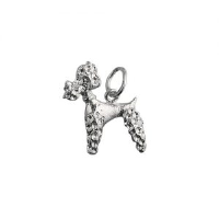 Silver 18x15mm poodle Charm