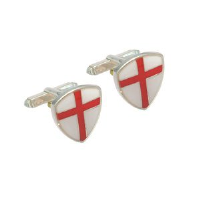 Silver 18x16mm enameled Cross of St George swivel Cufflinks