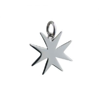 Silver 18x17mm plain Malteese Cross