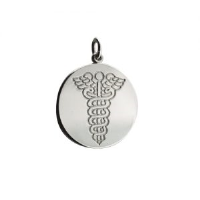 Silver 19mm round plain Medical Alarm Disc