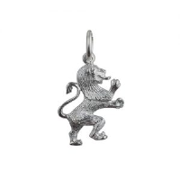 Silver 19x15mm Rampant Lion Pendant or Charm