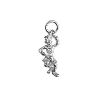 Silver 19x9mm Scottish Dancer Pendant or Charm