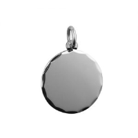 Silver 20mm round diamond cut edge Disc
