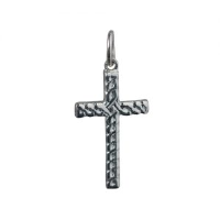 Silver 20x12mm embossed Celtic knot Cross