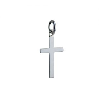 Silver 20x12mm Plain Solid Block Cross