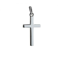 Silver 20x12mm Plain Solid Block Cross