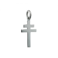 Silver 20x17mm plain Cross of Lorraine