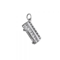 Silver 20x8mm double decker bus Pendant or Charm