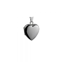 Silver 21x19mm plain heart Locket
