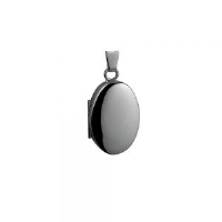 Silver 22x15mm plain oval Locket
