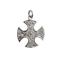 Silver 23mmm embossed knot pattern Saxon Cross