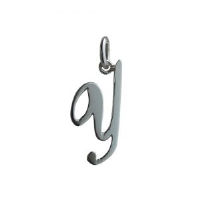 Silver 23x10mm plain Palace script Initial Y Pendant